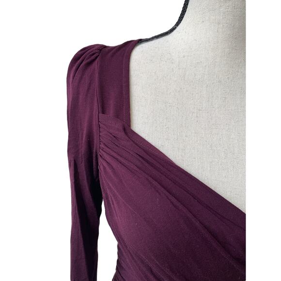 Plenty by Tracy Reese Criss Cross Ruched Dress in Port Size 4 - Picture 4 of 10